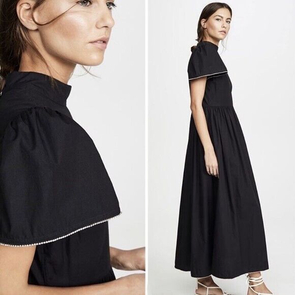 NWT Rhode Heidi Black Rhinestone Maxi Dress Size 4 - Picture 3 of 12